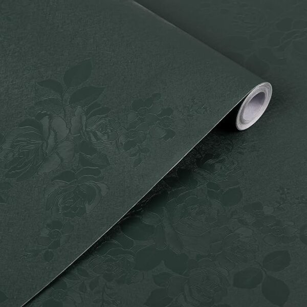 Green Embossed Floral Contact Paper