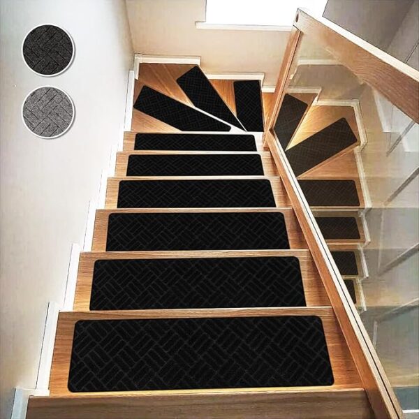 Black Stair Treads for Wooden Steps